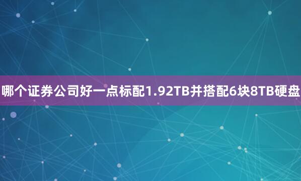 哪个证券公司好一点标配1.92TB并搭配6块8TB硬盘
